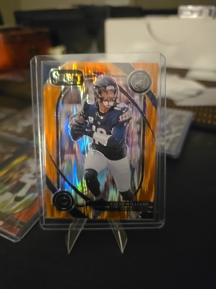 2024 Panini Select - Caleb Williams Club Level Orange Shock Prizm /399 #216 (RC)