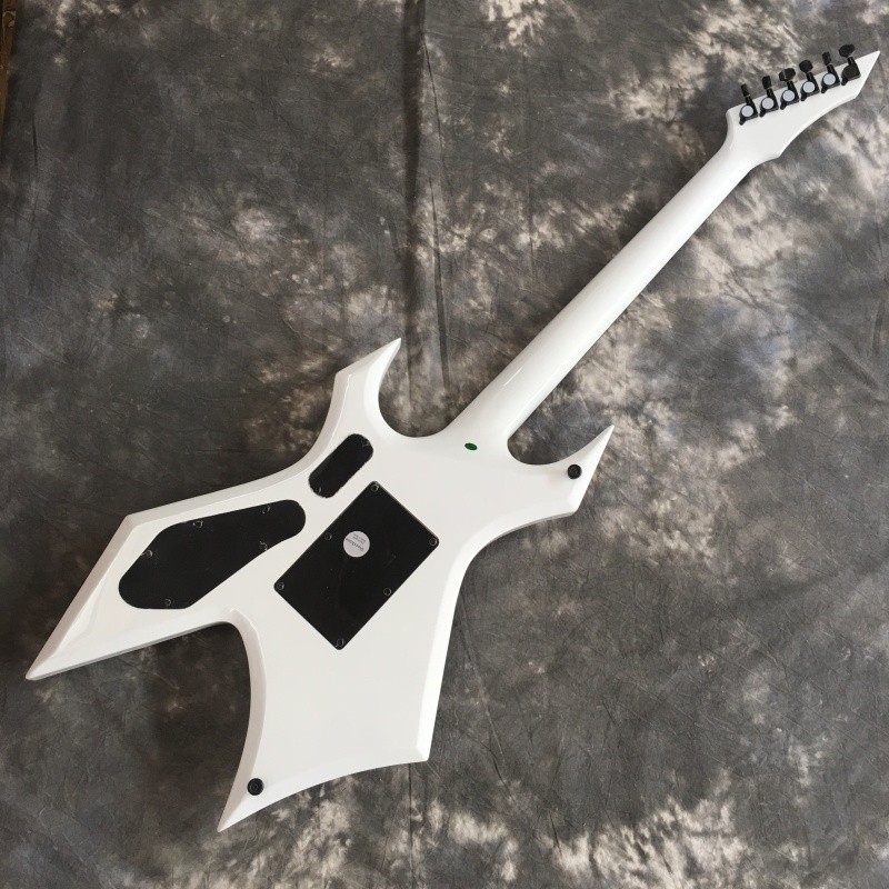 Warlock Extreme White Solid Body Electric Guitar 6 String EMG Pickups Christmas