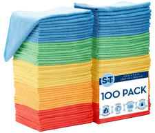100 Pack Microfiber Cleaning Cloths, Bulk Towels for Home, Cars, Cleaning, Assor