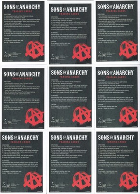 Sons of Anarchy Seasons 1 - 3 Temporary Tattoos Chase Card Set