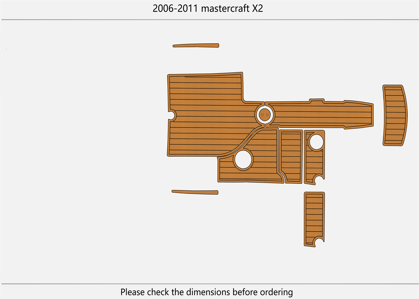 2006-2011 Mastercraft X2 Cockpit Pad Boat EVA Foam Faux Teak Deck Floor Mat