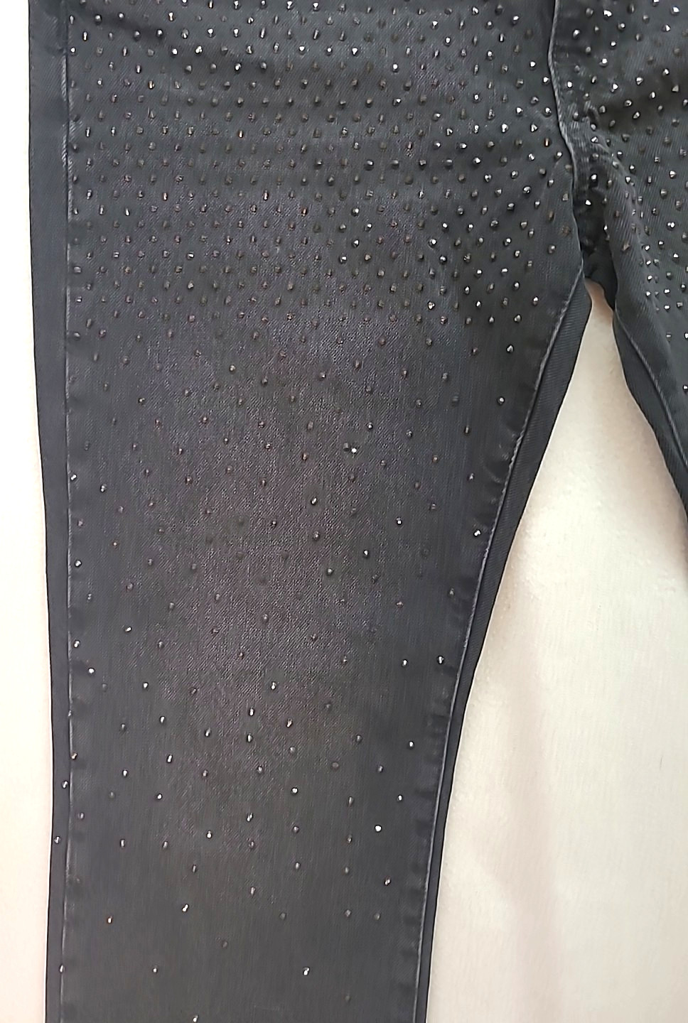 Zara Womens Black High Rise Skinny Jeans with Rhinestones Size 8 Edgy Mobwife thumbnail 8