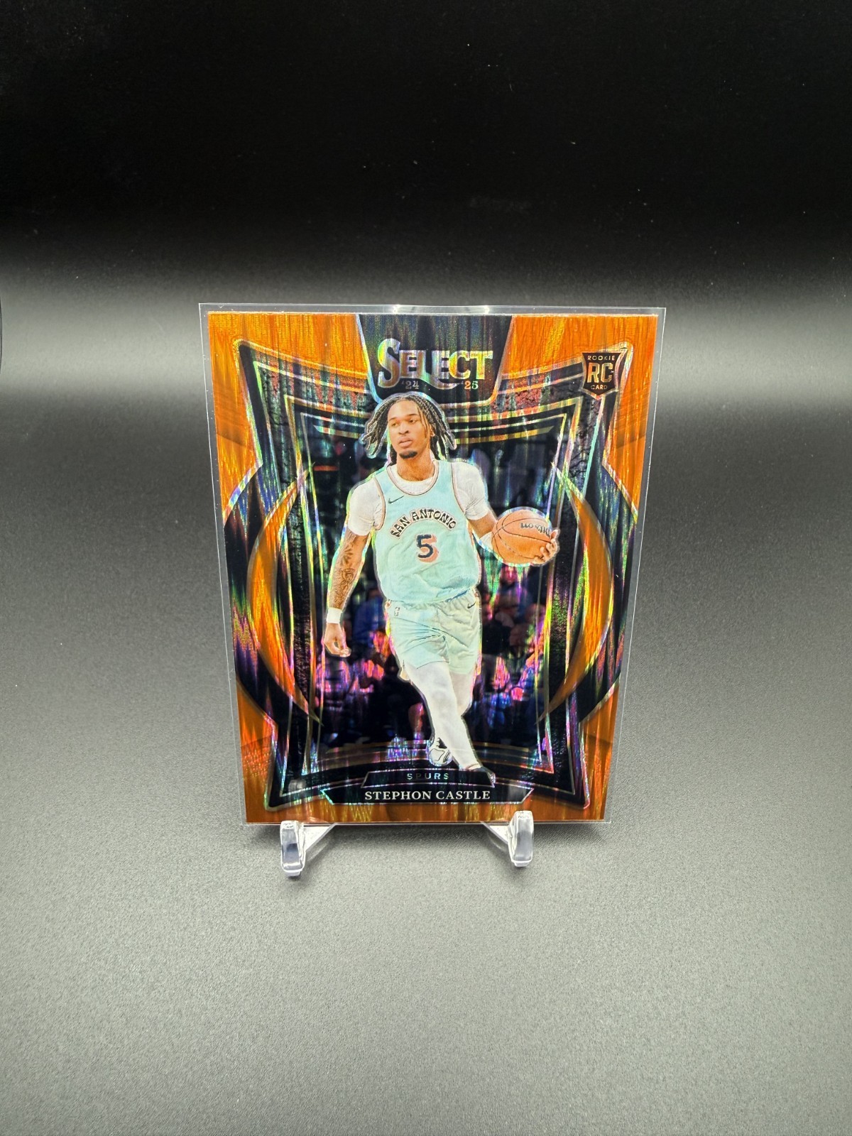 2024-25 Panini Select #72 Stephon Castle Flash Orange Prizm RC