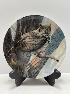 Knowles The Great Horned Owl Plate by Daniel Smith Majestic Birds Series W/ COA