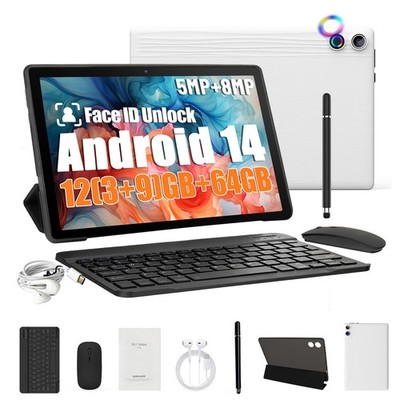 10.1 inch Tablet Android 115 14+64GB WIFI Quad-Core Tablet Dual Camera White