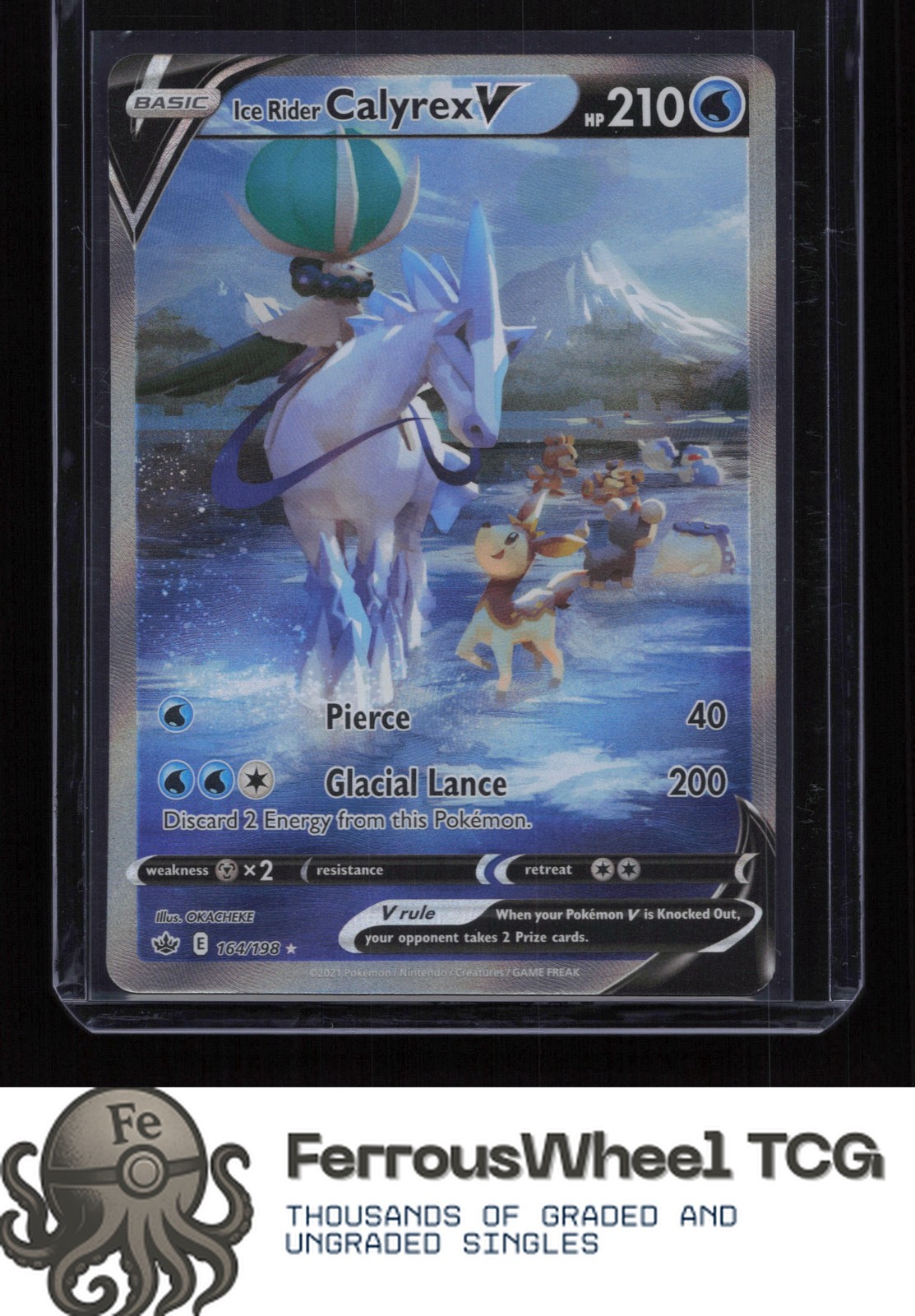 Ice Rider Calyrex V (Alternate Full Art) 164/198 - SWSH06: Chilling Reign - (NM)