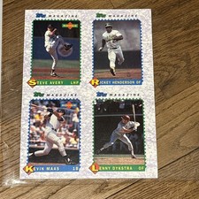 1990 Topps Magazine Panel - #TM29-TM32 - Incl Avery Henderson Maas Dykstra