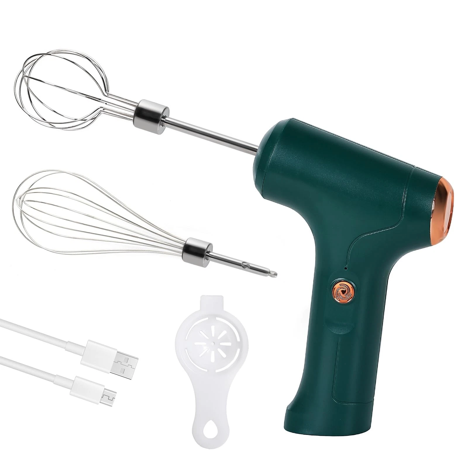 Cordless Hand Mixer, Handheld Electric Whisk with 3 Speed Modes, Hand Held Eg...