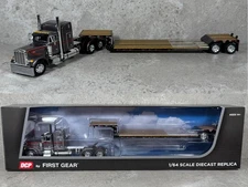 1/64 Peterbilt 379 W/ Fontaine Renegade Lowboy Gray/Black/Orange