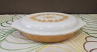 Vintage Pyrex Golden Butterfly Divided Casserole Dish #063