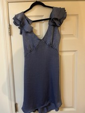 Altar'd State Women's Ruffle Sleeve Blue Mini Dress Size M NWT NEW