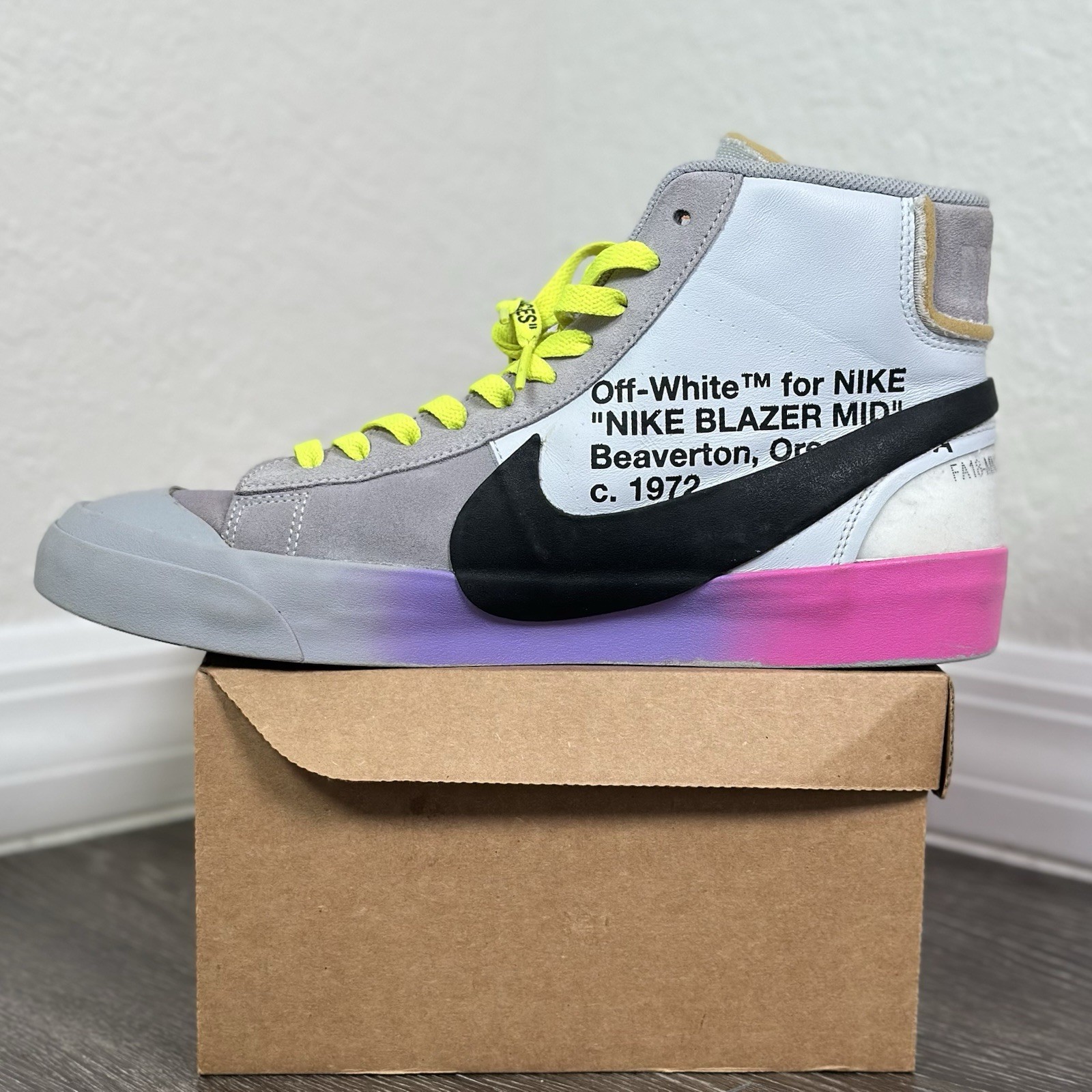 OFF WHITE X NIKE Taglia 10 5 Blazer Nike x Off White Mid Serena Williams AA3832 002