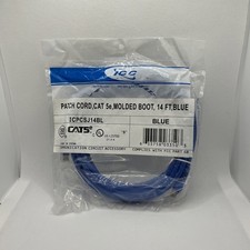 ICC 14' Cat 5e Patch Cord / Cable Molded Boot - Blue ICPCSJ14BL