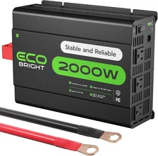 Inverter 2000W Modified Sine Wave 12v to 120V  3 Outlets, PD30W, 18W USB Ports