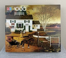 MB Charles Wysocki Americana 1000 Pc Puzzle Plugs Place NEW SEALED 1991 4679-21