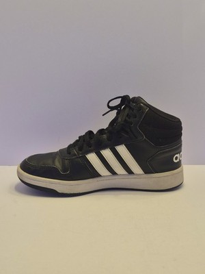 Adidas Hoops 2.0 Mid Sneakers Black White Stripes Men's 7.5 / Women's 9