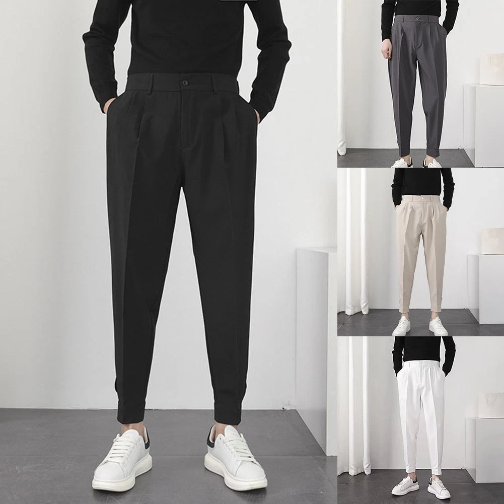 Men's Lightweight Tapered Blazer Pants Ideal for Summer Holidays and Trips