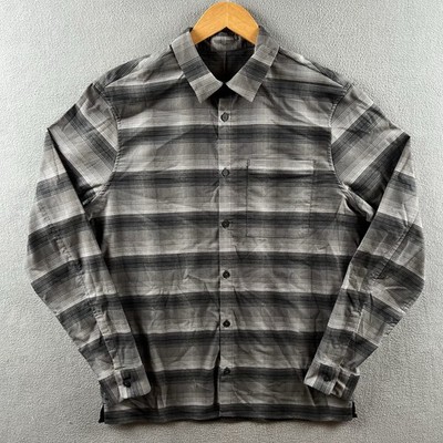 Lululemon Flannel Shirt Mens Large Gray Plaid Comfort City Tech Zip Pocket