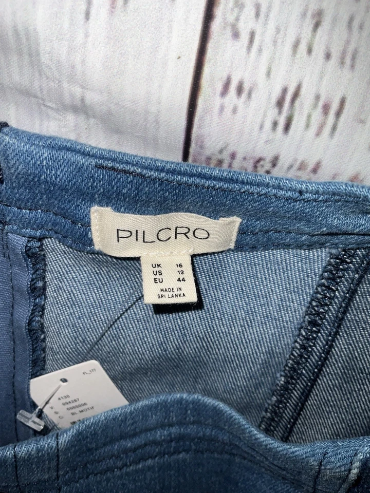 Anthropologie Pilcro Westley Regenerative Blue Denim Zipper Dress Sz 12 (130) - Image 2 of 4