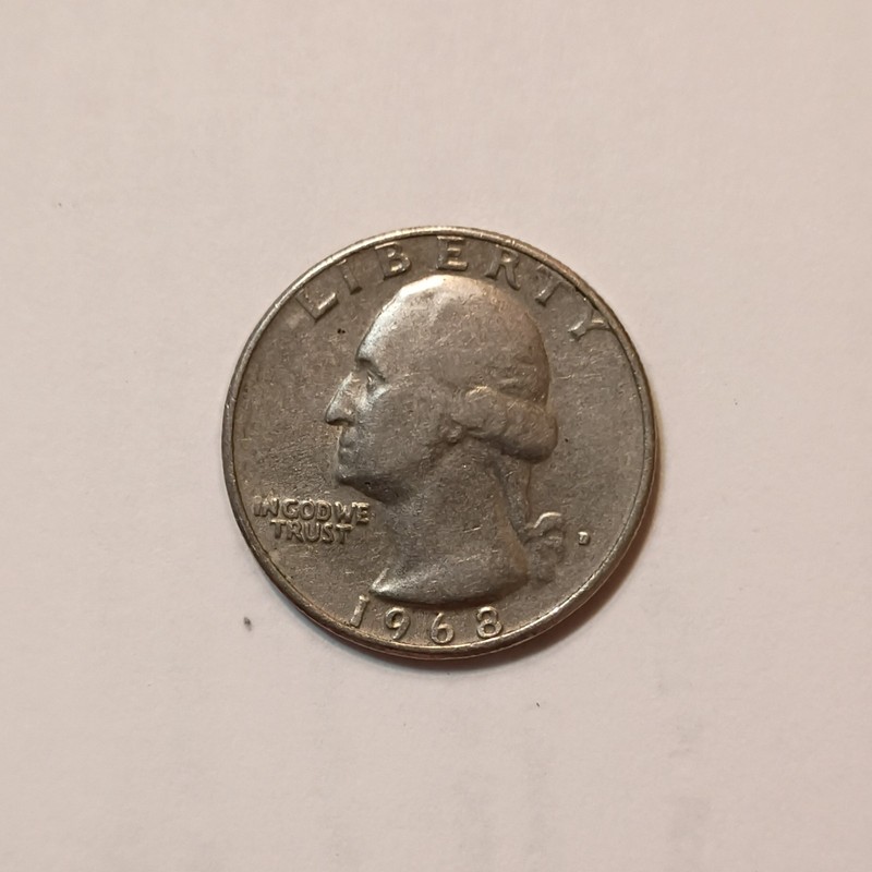 1968-D Washington Quarter 25C Denver Mint Business Strike KM#164 Copper