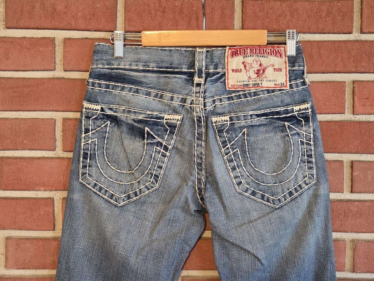 True Religion Bobby Super T Zipper Fly Heavy Stitch Mens Jeans