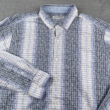 Tommy Bahama Shirt Mens XL Blue Newport Coast Floral Print Striped Lightweight