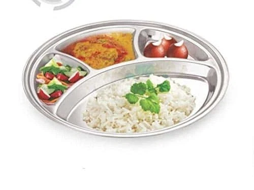 24 cm Round Stainless Steel Plate 4 Compartment (Outdoor, BBQ, Camping) - Image 3 of 3