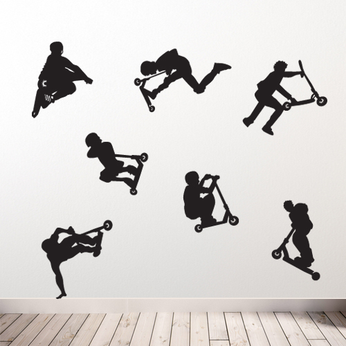 Stunt Scooters Kids Sports DIY Wall Decal Decorative Vinyl Stickers New Deco A49 - Picture 10 of 26