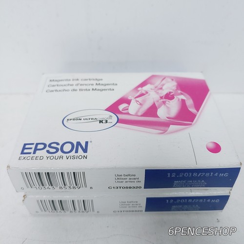 *New Exp. 12/2018* 2-Pk Epson T059320 Magenta Ink Cartridge (C13T059320) - 第 3/7 張圖片
