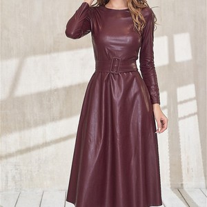 leather dress long sleeve