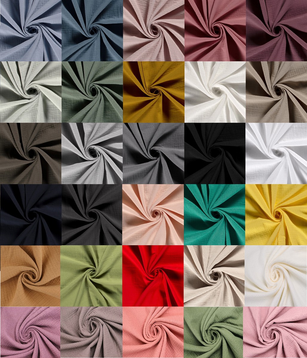 MUSSELIN Stoff Double Gauze Baumwolle Windelstoff Mulltuch 30 FARBEN EUR  9,98/m