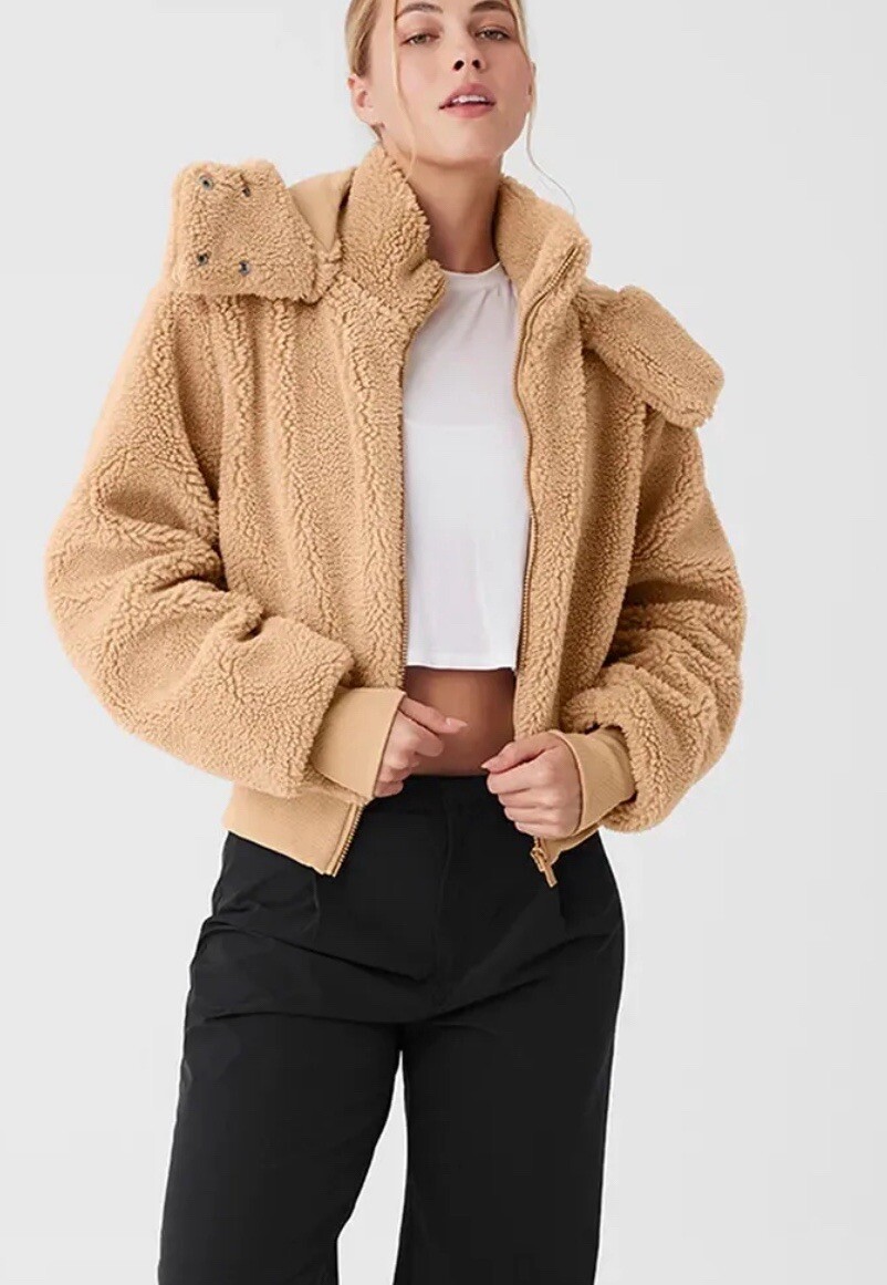 Alo Yoga XSmall Women's Foxy Sherpa Jacket In Camel W4313R | eBay