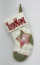 MINI STOCKING. PINK CAMO STAR.  Aunt Joys Personalized Christmas Stockings.
