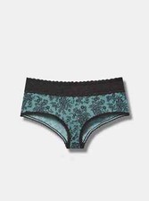 NEW TORRID 00 SECOND SKIN MID RISE CHEEKY LACE TRIM MINI LATTICE PANTIES M L NWT