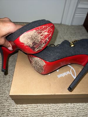 Christian Louboutin ハイヒール　グレー　ヒョウ柄　36 Christian Louboutin ハイヒール グレー ヒョウ柄 36 Christian