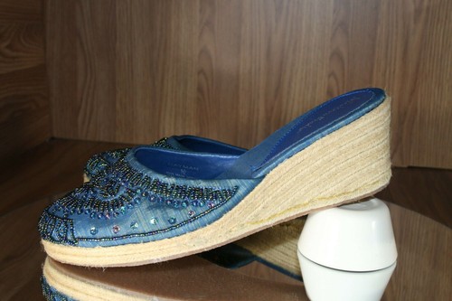 Madison Studio CAYMAN Stacked Wedge Bead Embellished Sandals Womens 10 - NWOB - Picture 6 of 12
