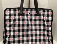BORSA A MANO GRANDE A SCACCHI KATE SPADE MOTIVO NERO/BIANCO ACCENTI ROSA RIALZATI