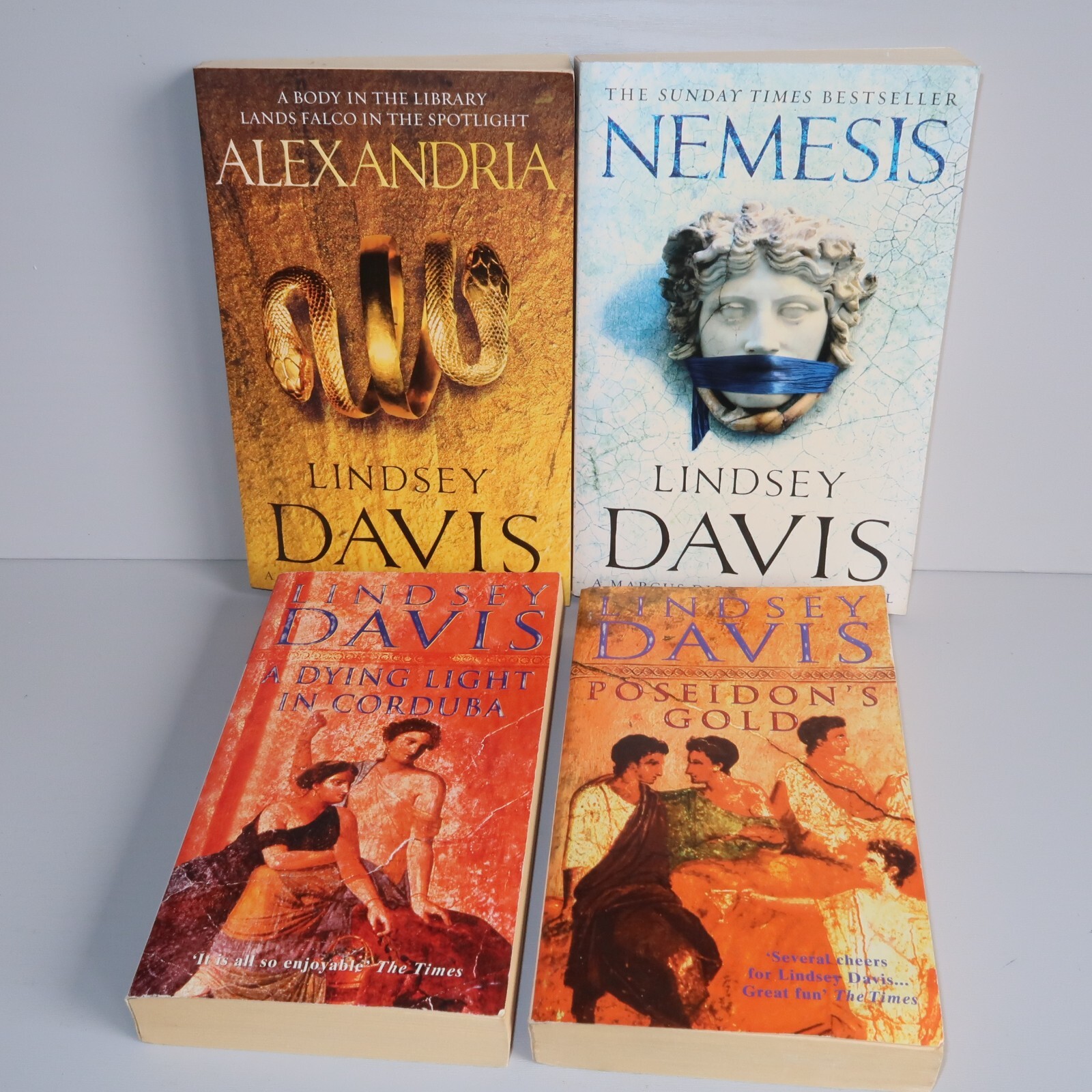 Lindsey Davis Falco Book Bundle Roman Historical Mystery  Signed Poseidon's Gold