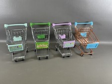 Mini Metal Shopping Grocery Cart Lot of 4 Different Colors
