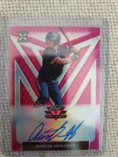 2020 Leaf Valiant Autograph pink #BA-AH1 Austin Hendrick numbered 9/15