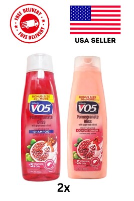 (4 Pack) Alberto VO5 - Pomegranate Bliss - SHAMPOO & CONDITIONER 12.5 oz V05