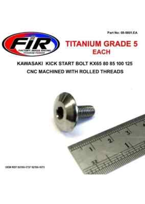 Titanium Engine Kickstart Kick Starter Lever Pedal Bolt KAWASAKI KX125 1999-2005