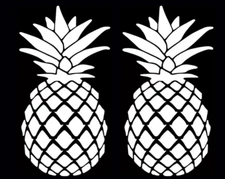Pineapple Two Pack 5" White Vinyl Decal Car Truck Window Laptop Notebook Tumbler