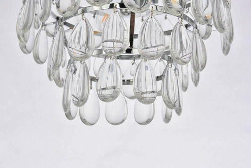 Crystal Tear Drop Flush Mount Ceiling 3 Light Chrome Bathroom Bedroom Lighting - Picture 8 of 9