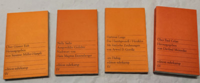 4x Edition Suhrkamp Bücherpaket Hartmut Lange Nelly Sachs Meinecke Müller-Hanpft