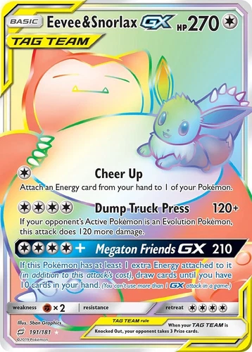 Eevee & Snorlax GX 191/181 Sm-Team Up