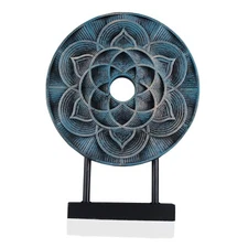DOVDOV Unique Geometric Pattern Statue, Hand Carved Modern Home Decor Style, ...