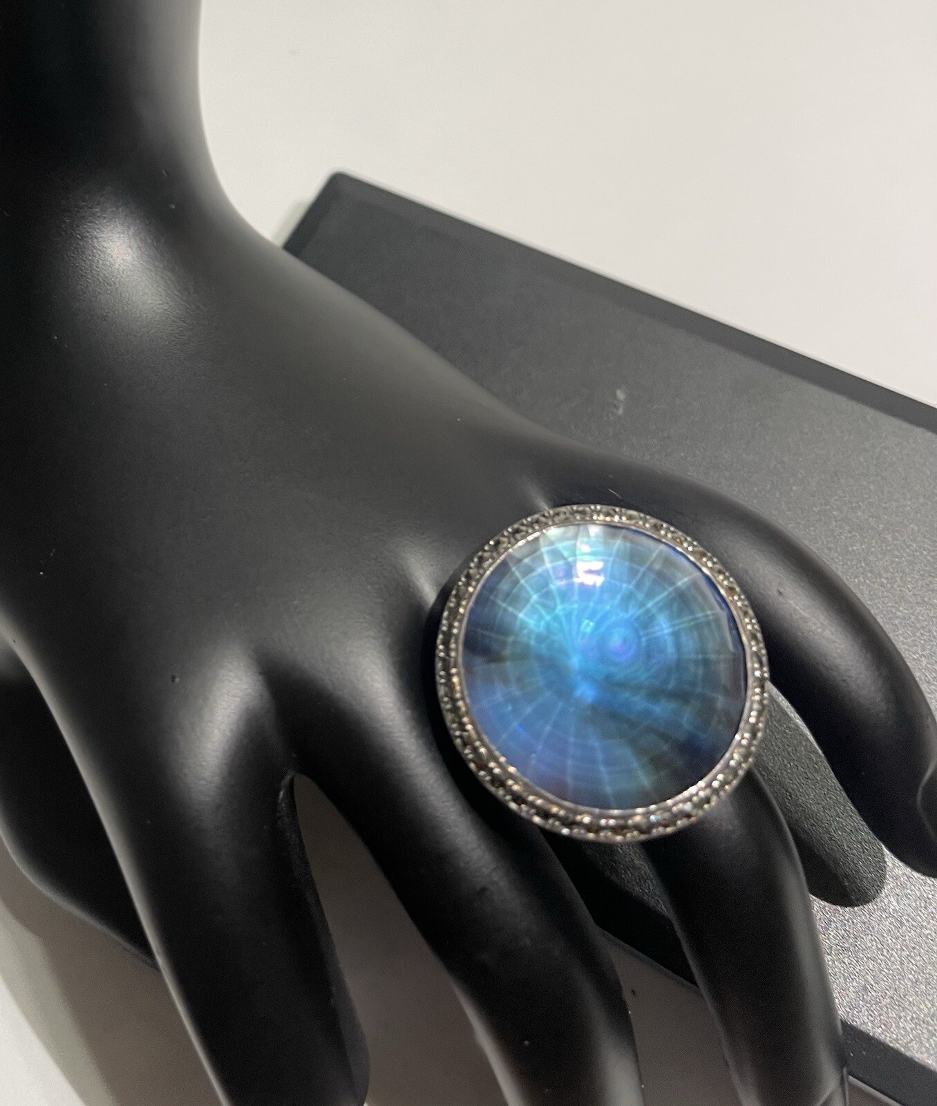 Large Blue Labradorite Gemstone Ring Handcrafted … - image 1