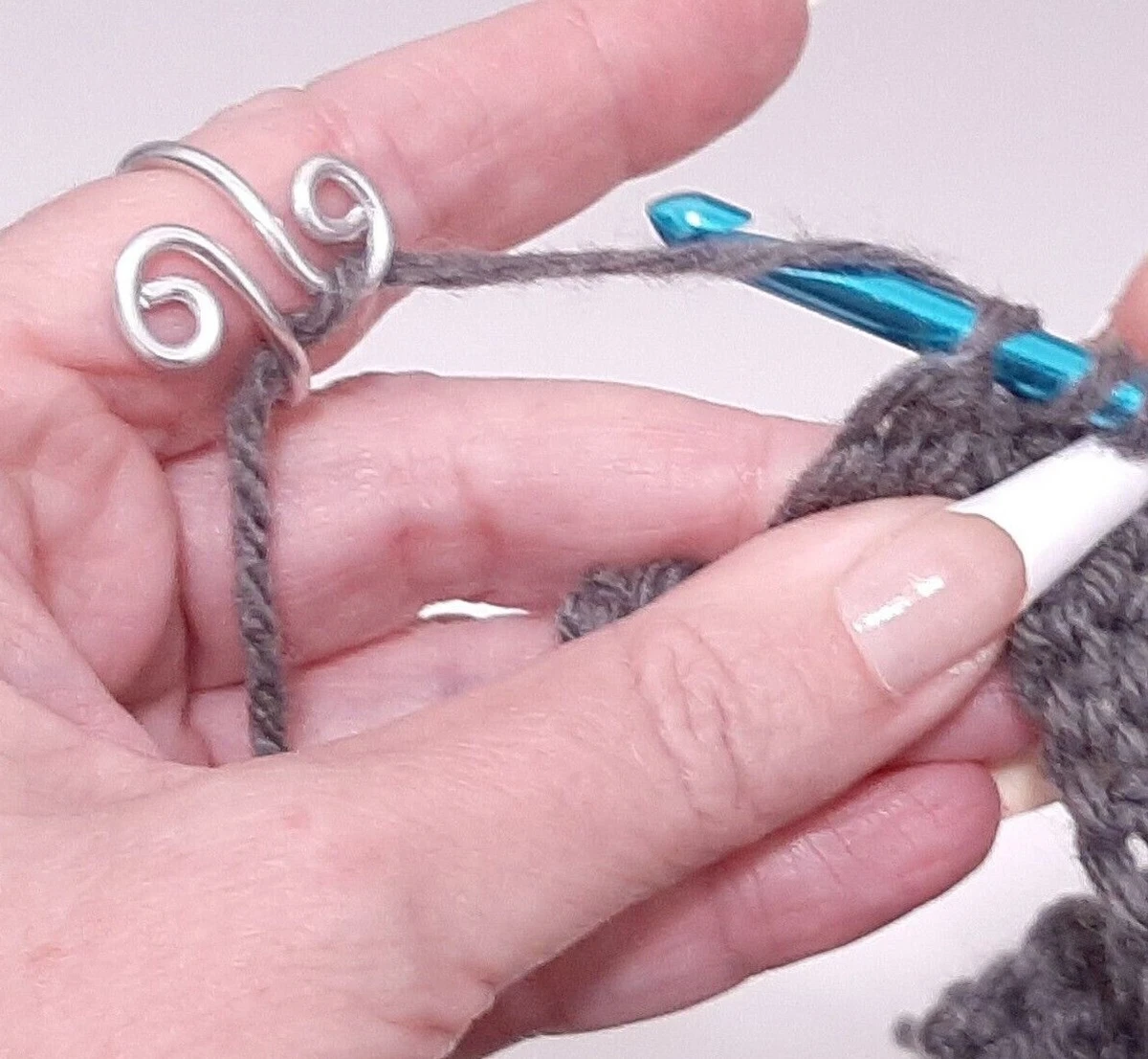 Handmade Crochet Tension Ring | Yarn Guide | Wire Wrapped Knitting Crochet  Tool