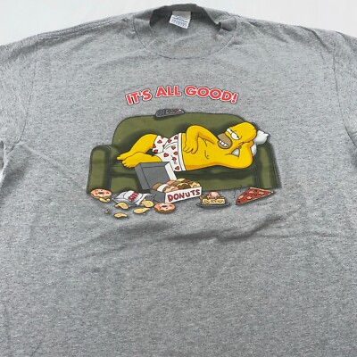 vintage THE SIMPSONS HOMER IT S ALL GOOD T-Shirt LARGE cartoon dad joke